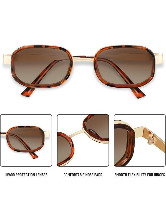 Chic Rectangle Sunglasses for Women & Men, Retro Square UV400 Fashion Sunnies main image 4